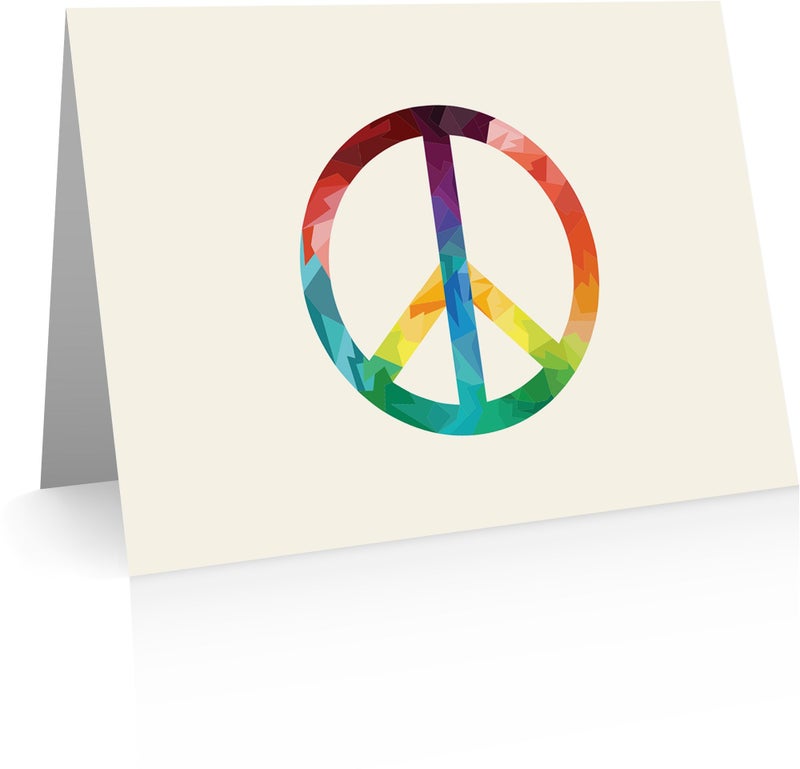 Little Notes by Comptime Peace Sign Note Cards (24 Cards and Envelopes) Peace Sign Thank You Cards - Image 1